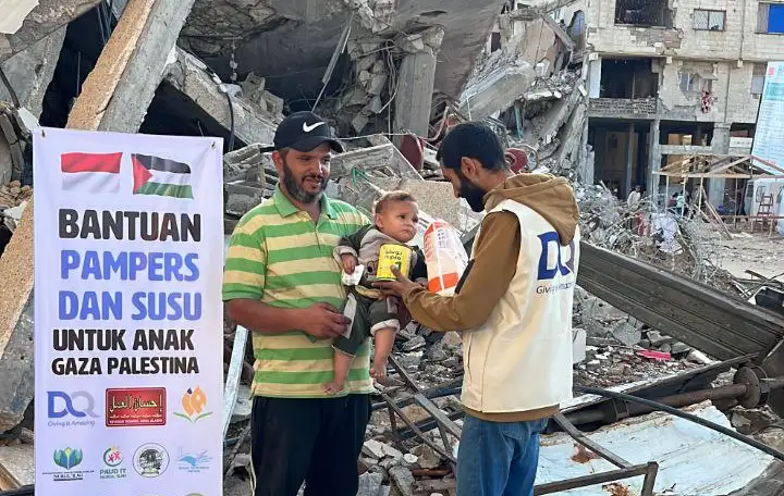 DQ Salurkan Susu dan Pampers untuk Anak-Anak Gaza yang Terdampak Krisis Kemanusiaan
