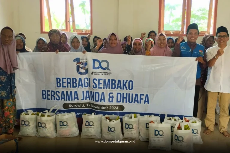 Milad Ke-13 Tahun, LAZ DQ Cabang Gresik Gelar Kegiatan Santunan dan Berbagi Sembako Untuk Janda Dhuafa